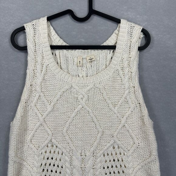 Moth By Anthropologie Women’s Cable Knit Size Large Sleeveless Sweater Blended - Picture 4 of 9